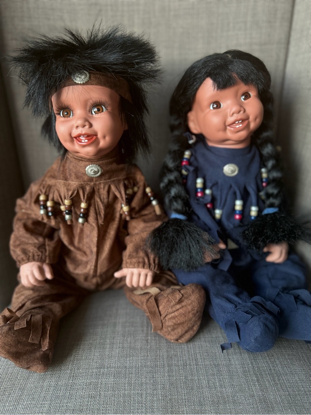 Set of 2 Vintage 1994 Jesse "Tender Heart" Native American Collectible Dolls